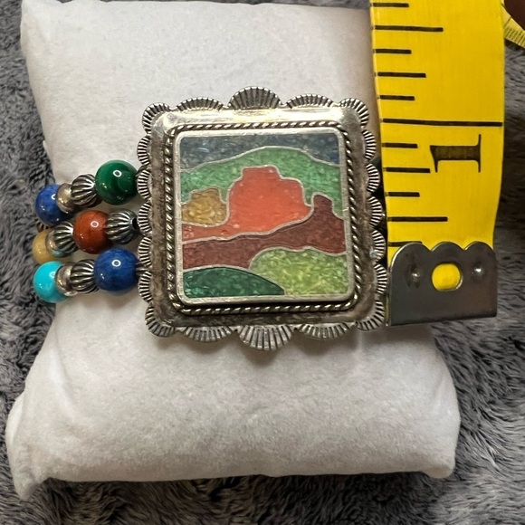 Carolyn Pollack Relios 925 Sterling Silver Multi-Gemstone Desert Scene Bracelet - Picture 6 of 6